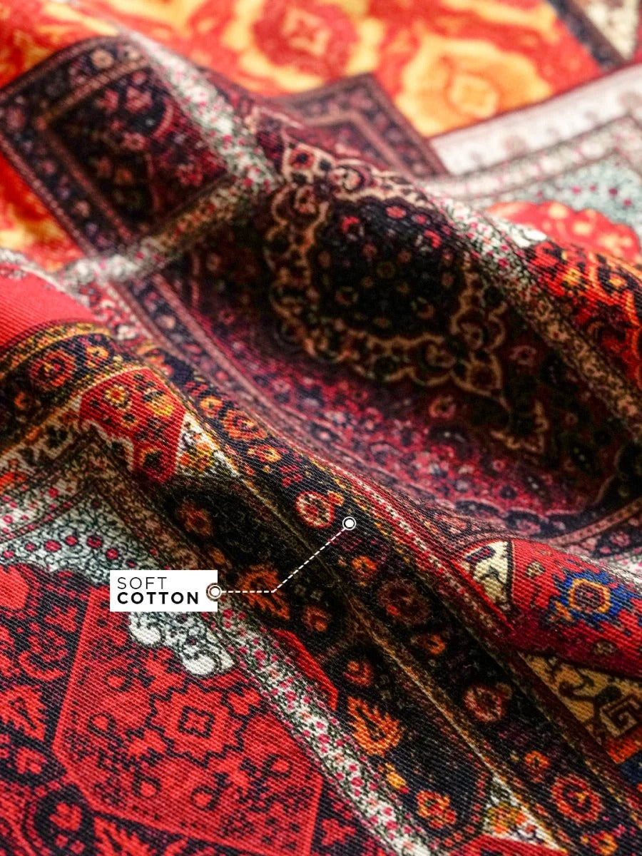 Spatex Royal Rajasthan Patchwork Printed Premium Casual Shirt for Men | Navy Blue Designer Full Sleeve Ethnic Shirt